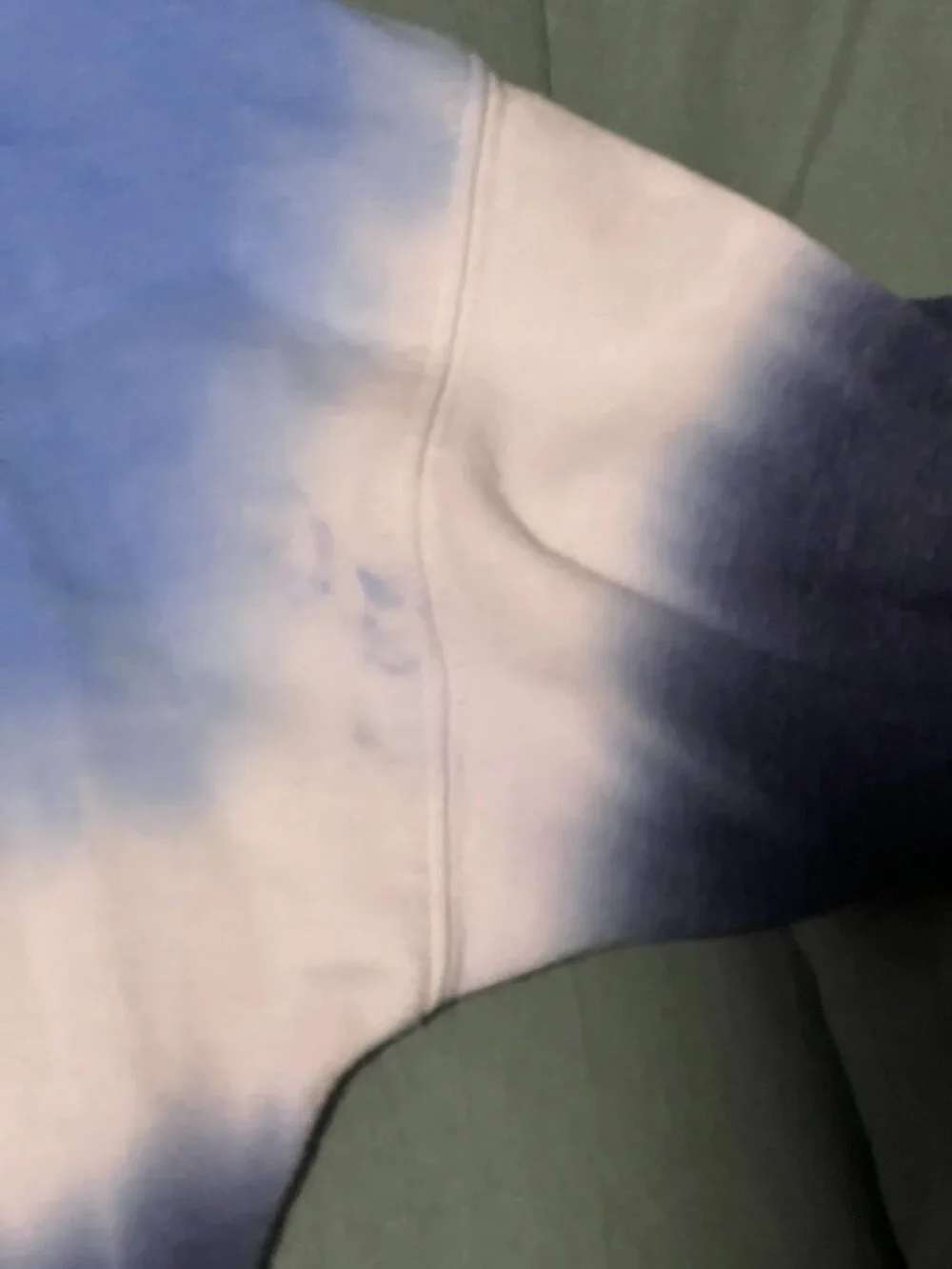 Calvin Klein Jeans Hoodie Womens Medium Blue Tie Dye CK Logo Cropped Sweatshirt - Picture 6 of 10